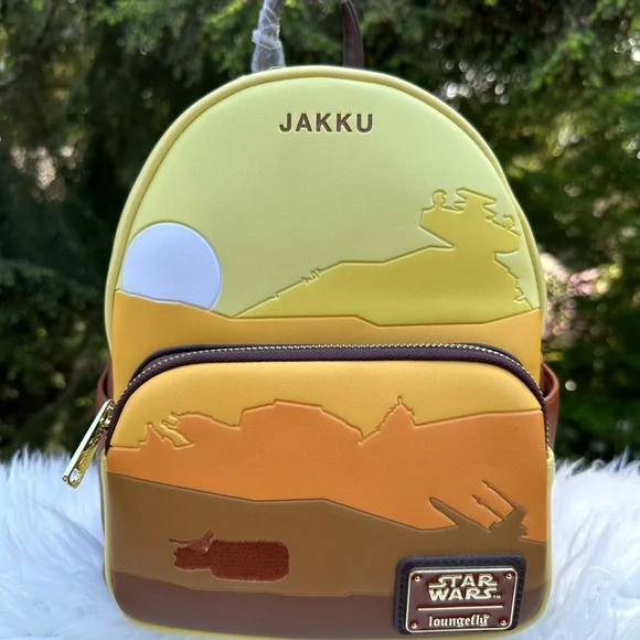 Loungefly Yellow and Brown Star Wars Backpack Loungefly Star Wars Luke Skywalker Medal Ceremony Mini  main image 2